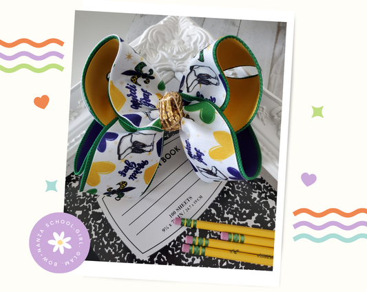 Mardi Gras Boots Hair Bow