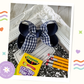 Navy Gingham School Hair Bow