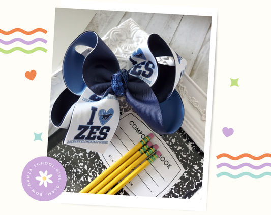 Zachary Elementary School Mustang Hair Bow