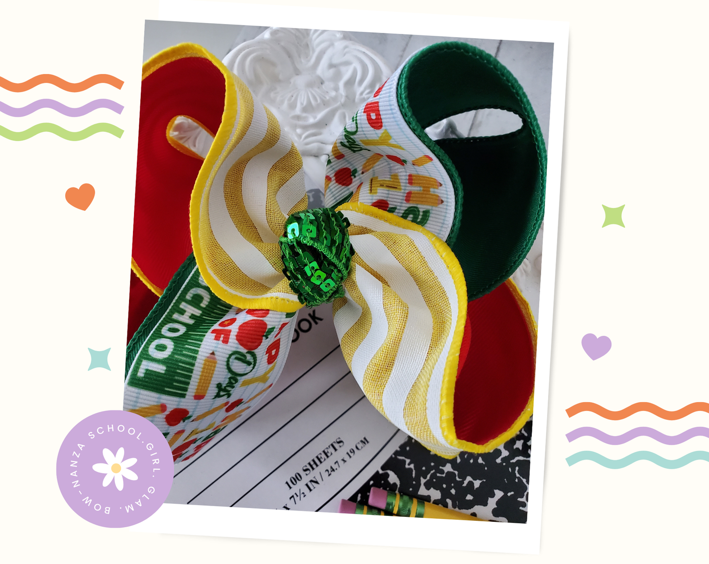 100th Day of School Hair Bow