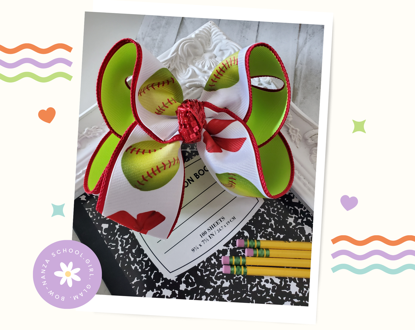 Softball Hair bow