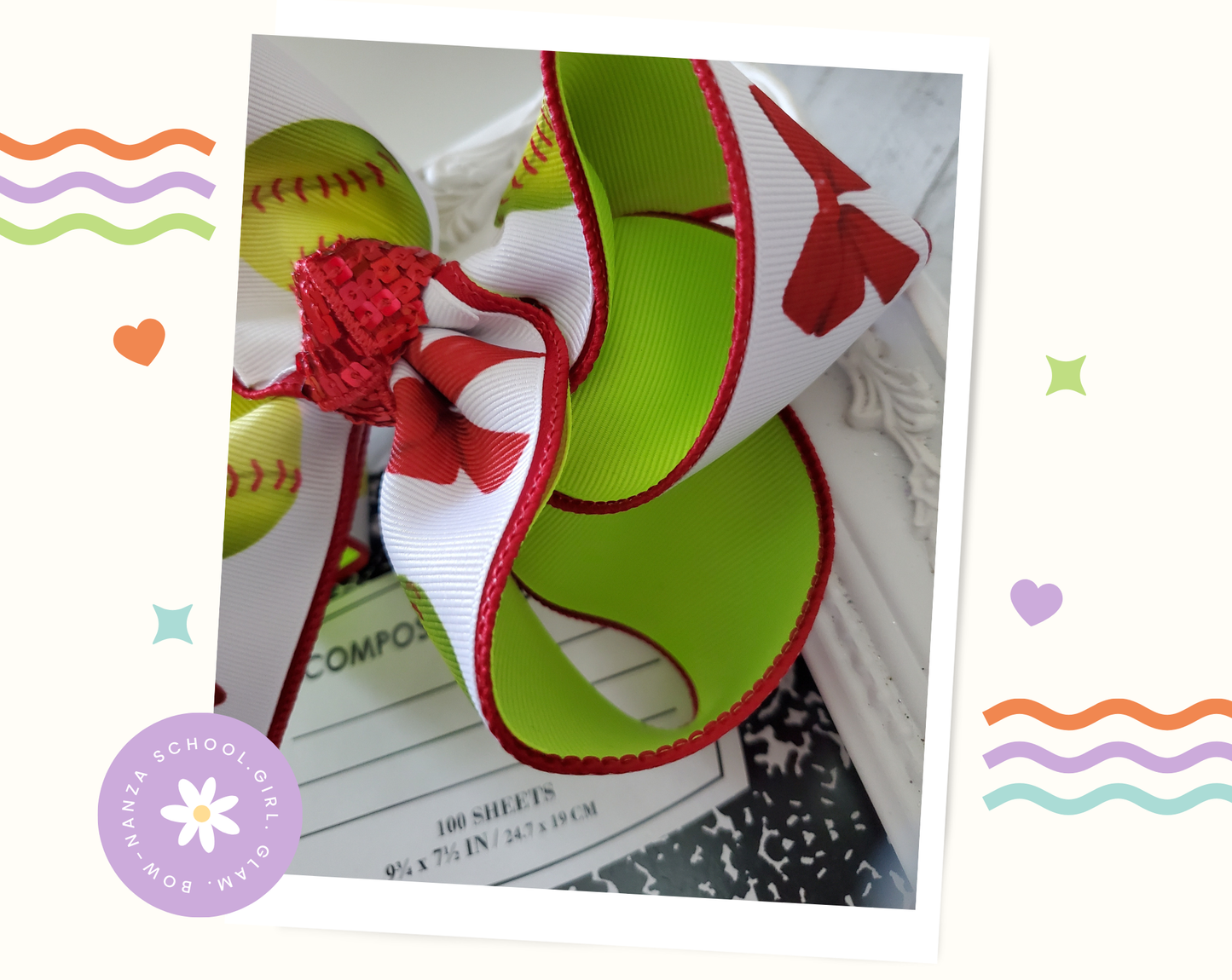 Softball Hair bow