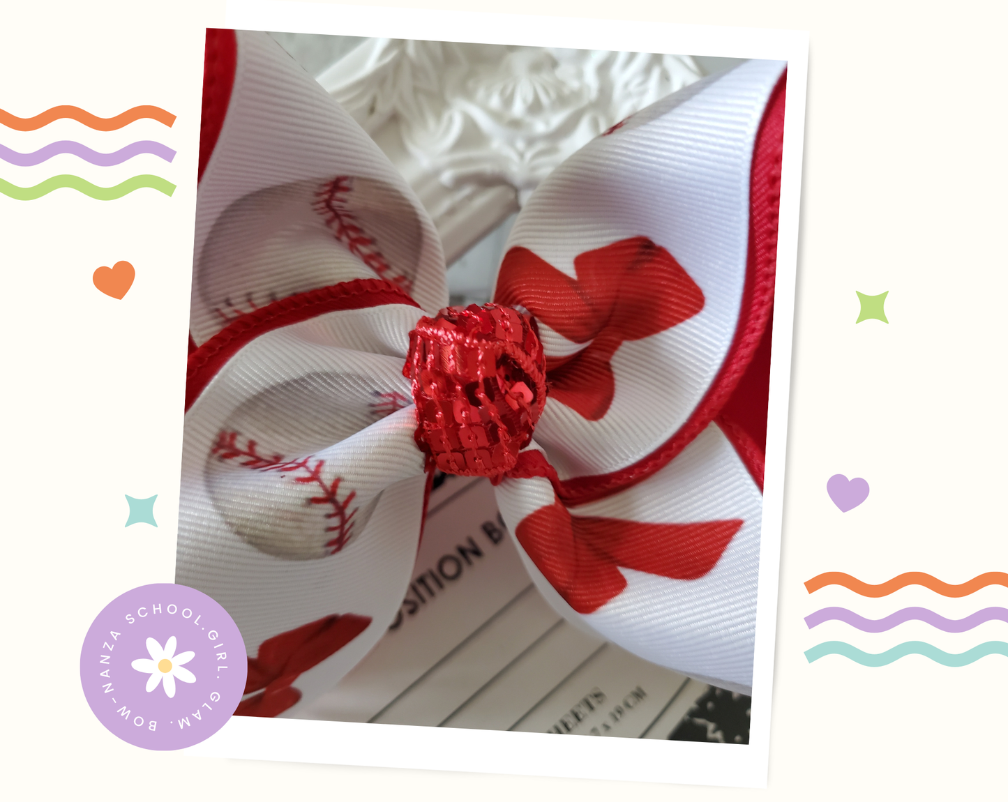 Baseball Hair bow