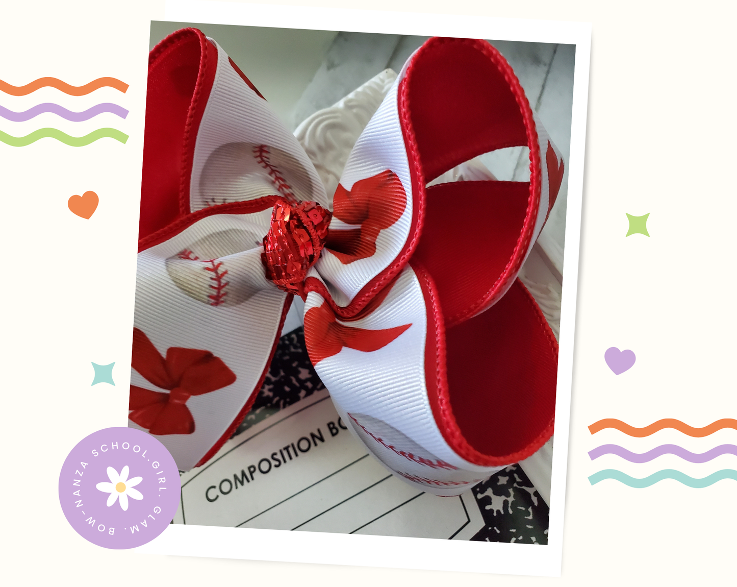Baseball Hair bow