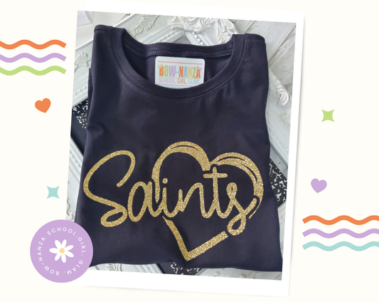 Saints Football T-Shirt Gold