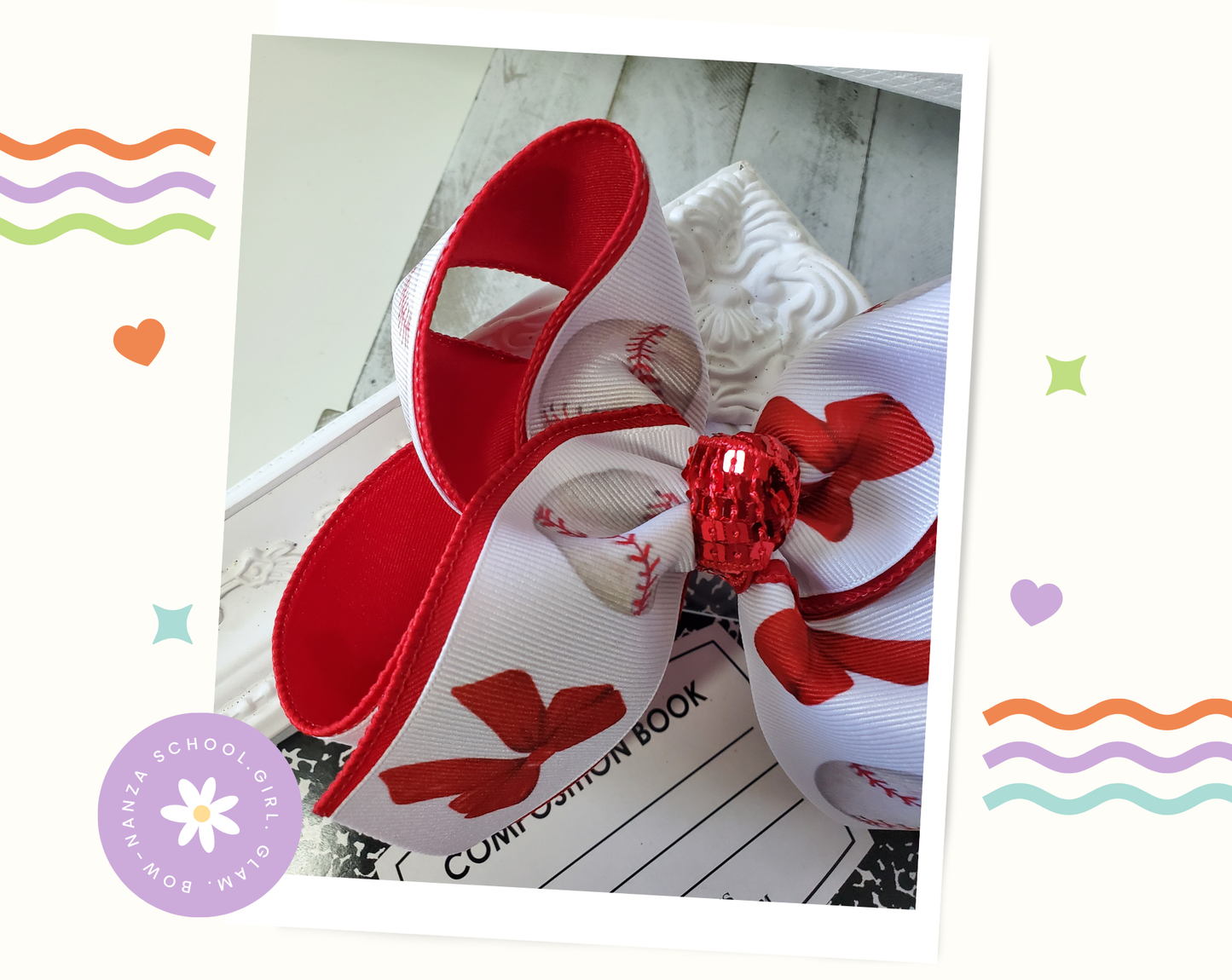 Baseball Hair bow