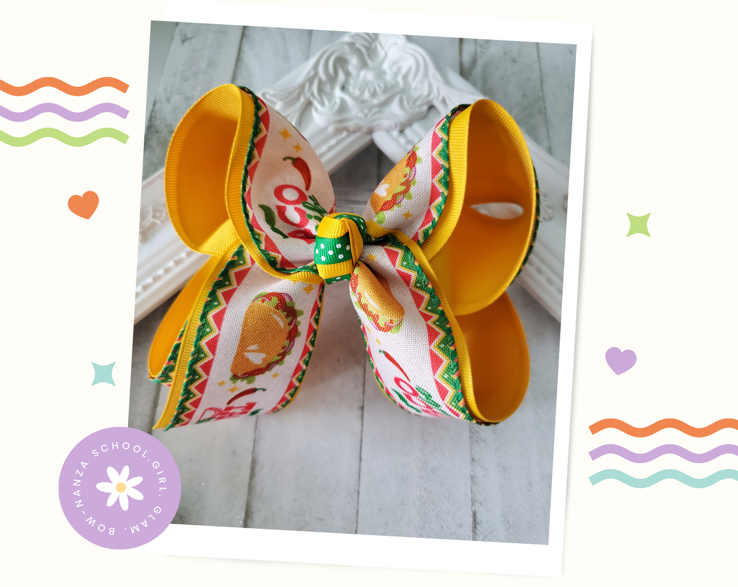 Cinco de mayo Taco Hair Bow