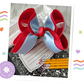 Back to School Bows Blue Saddle Stitch