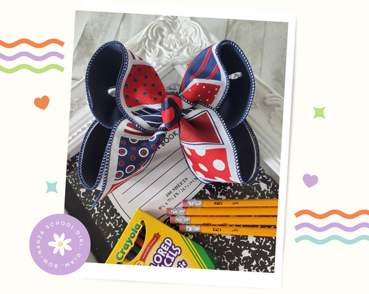 Patriotic July 4 Ribbon Hair Bow