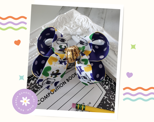 Mardi Gras Boots Hair Bow