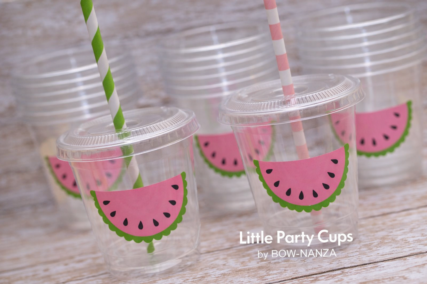 One in a Melon Party Cups | Kids Party Cups with Lids & Straws