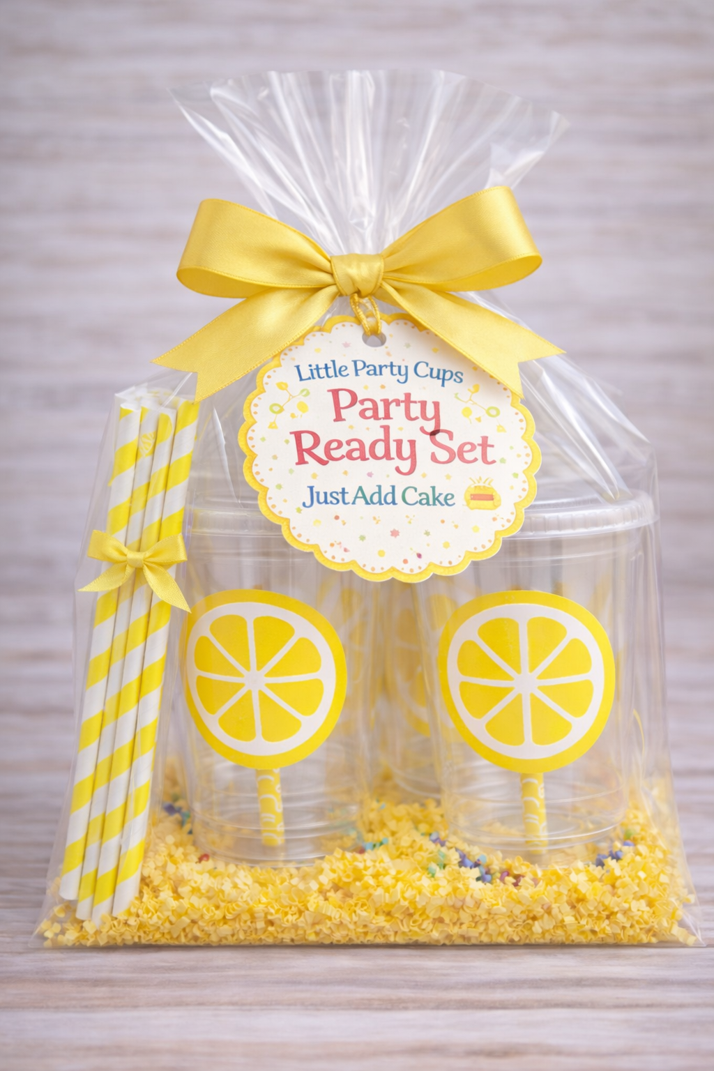 Pink Lemonade Birthday Party Cups | Kids Party Cups with Lids & Straws