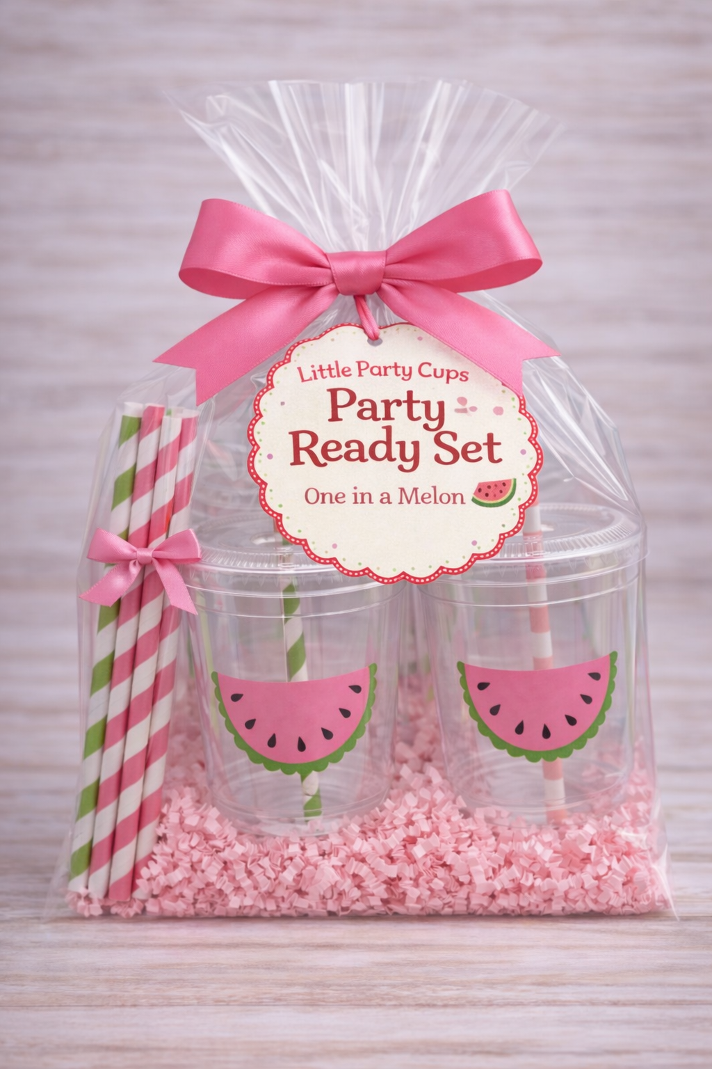 One in a Melon Party Cups | Kids Party Cups with Lids & Straws