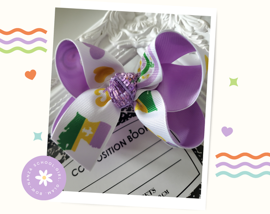 Mardi Gras Hair Bow