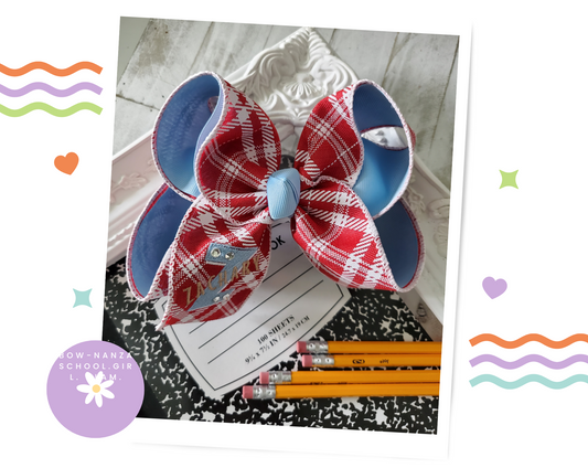 Zachary Logo Hair Bow Bling Blue