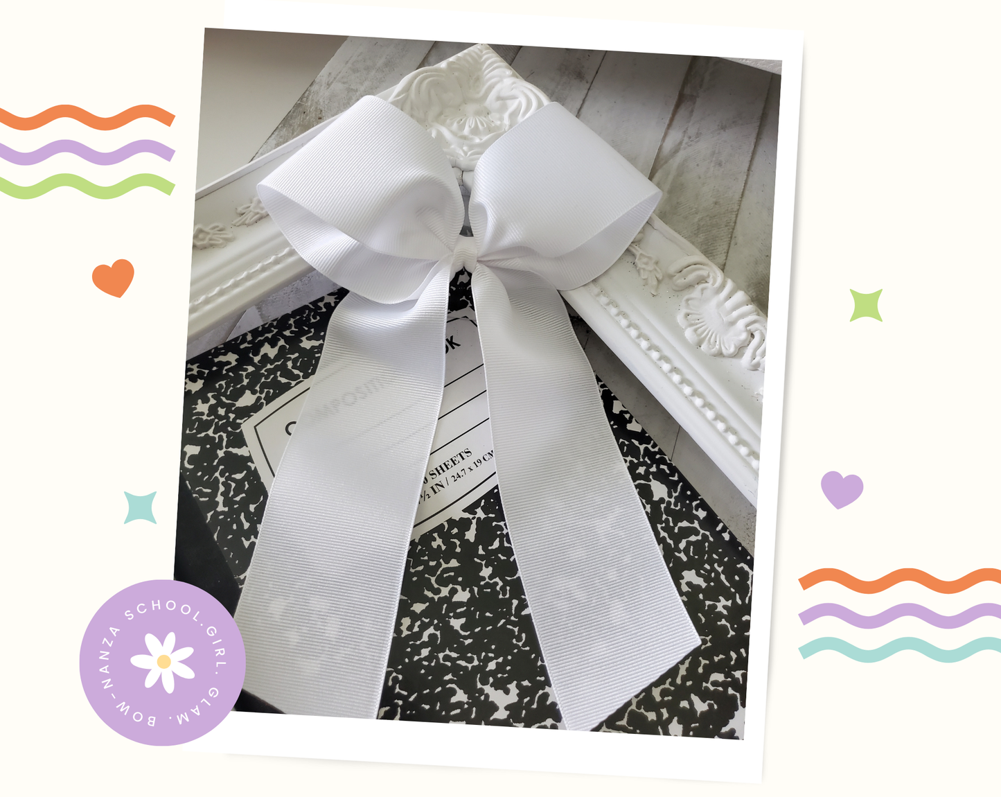 School Hair Bow Tails