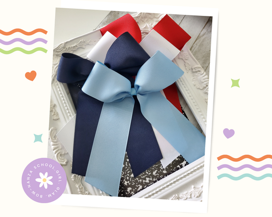 School Hair Bow Bundle Tails