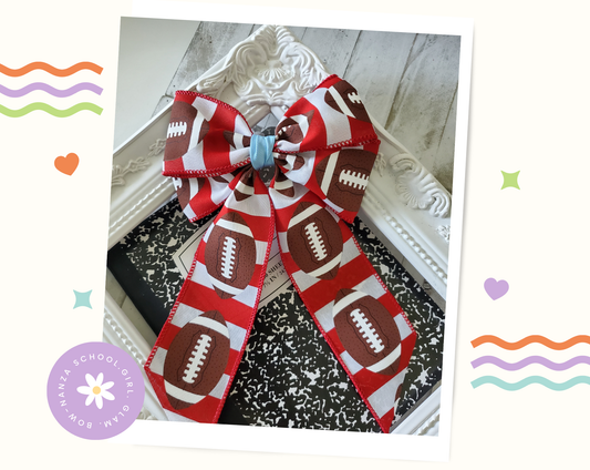 Zachary Broncos Football Hair Bow (Tails)