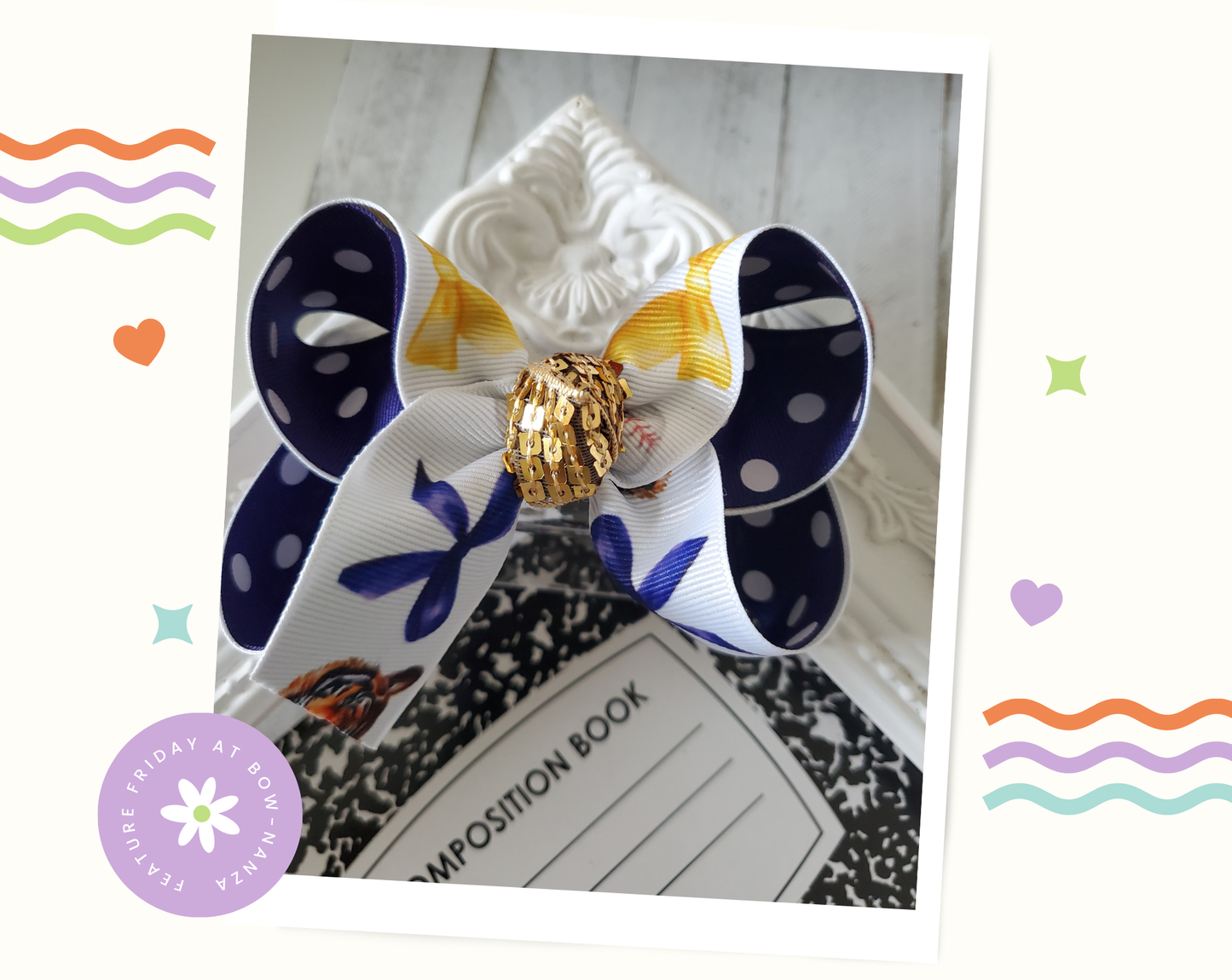 Tigers Baseball Hair Bow