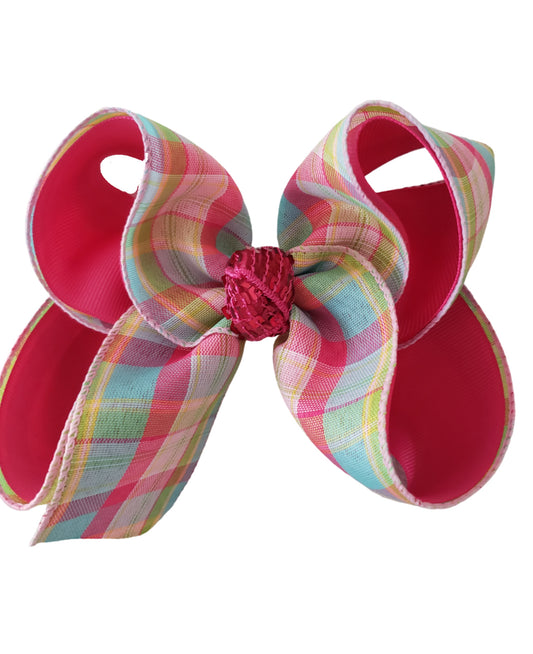 Gingham Plaid Easter Hair Bow