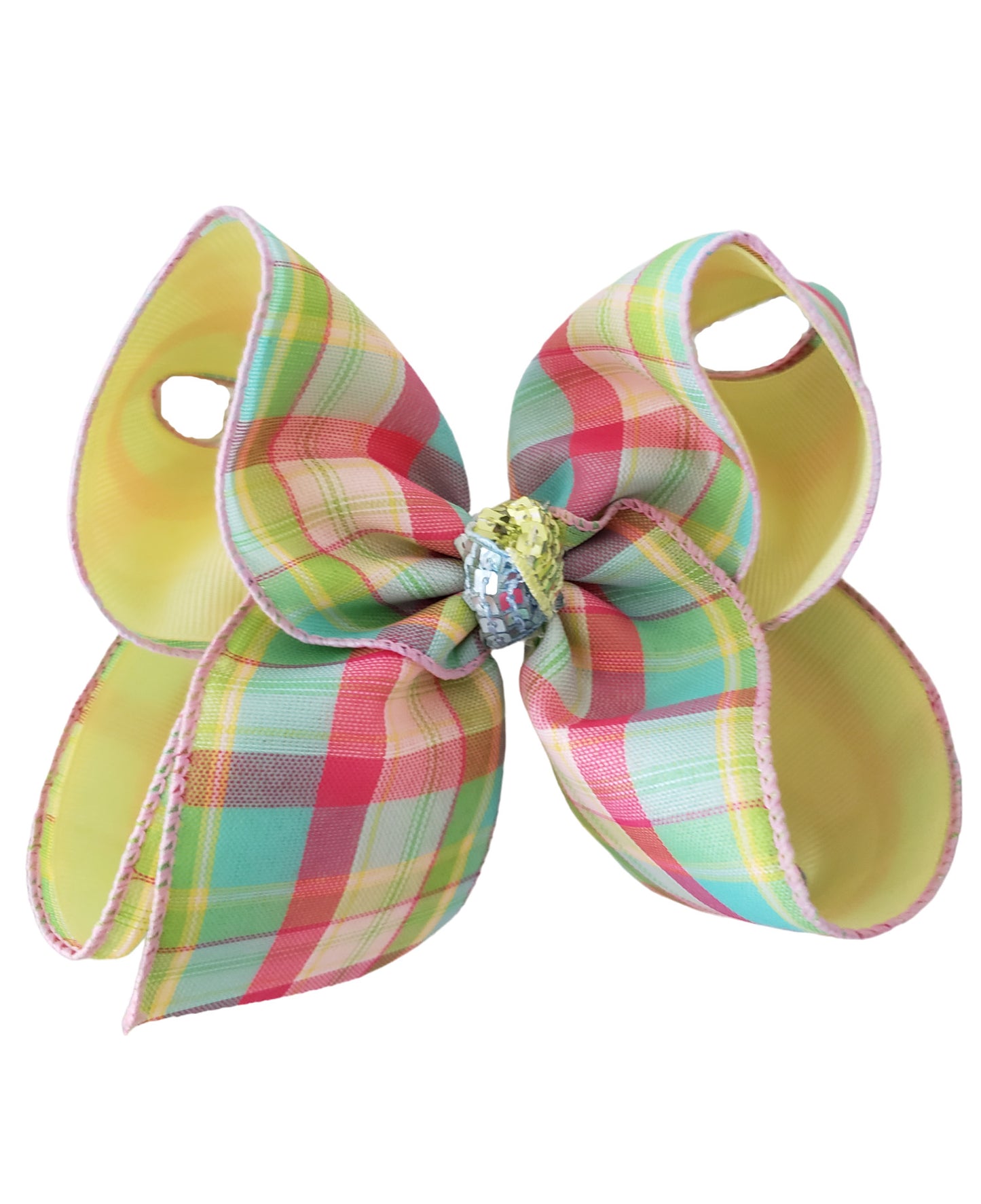 Gingham Plaid Easter Hair Bow