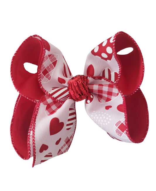 Valentine's Hearts Hair Bow