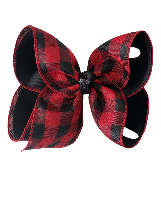 Buffalo Plaid Christmas Hair Bow