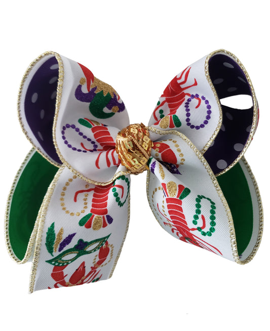 Mardi Gras Hair Bow