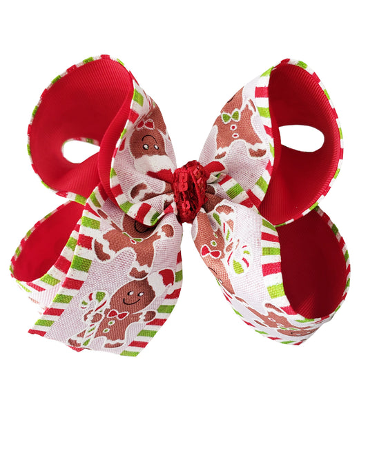 Gingerbread Christmas Hair Bow