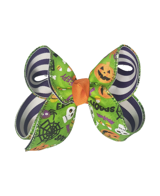 Halloween Stripe Mix Hair Bow