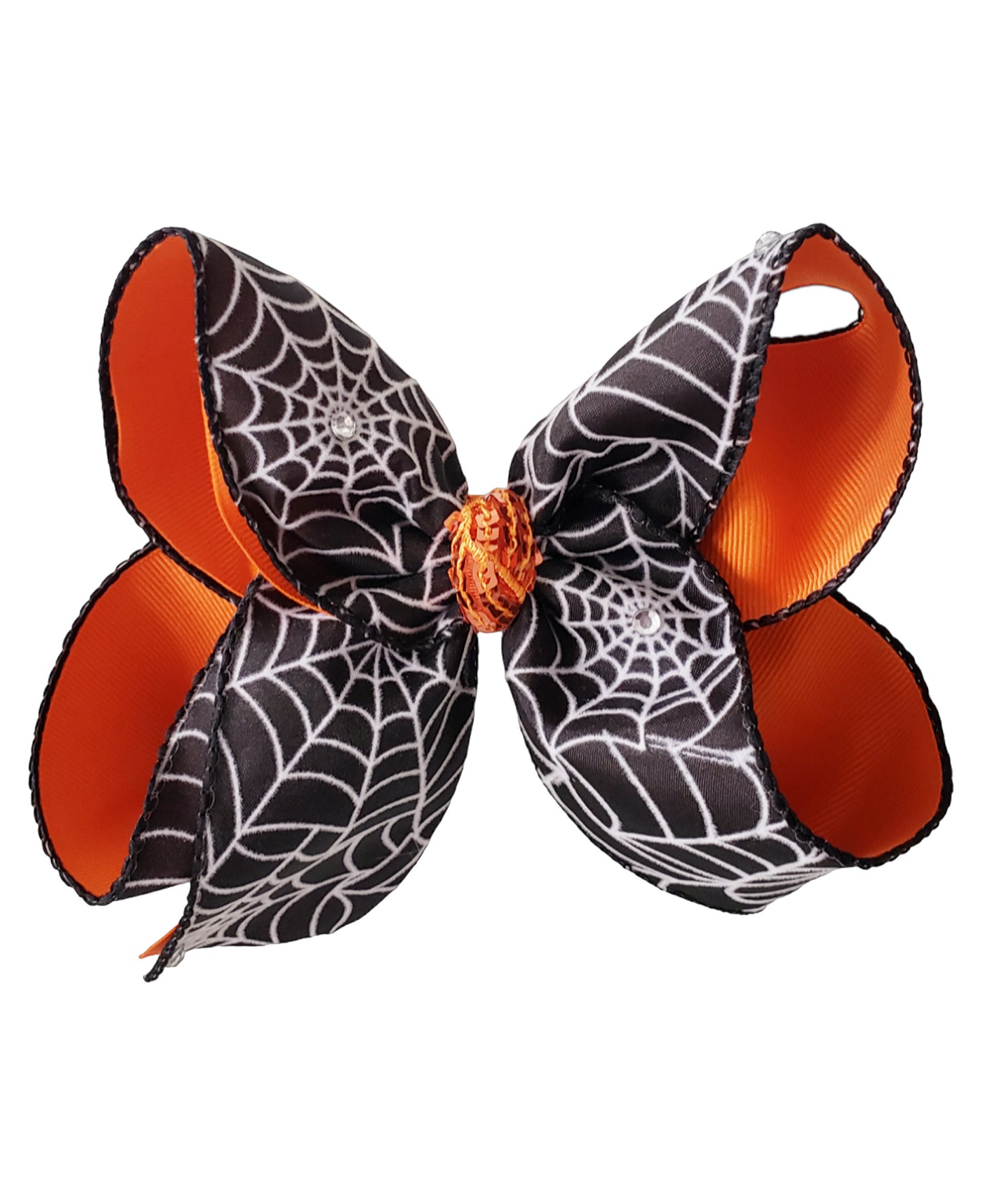 Halloween Spider Web Bling Hair Bow