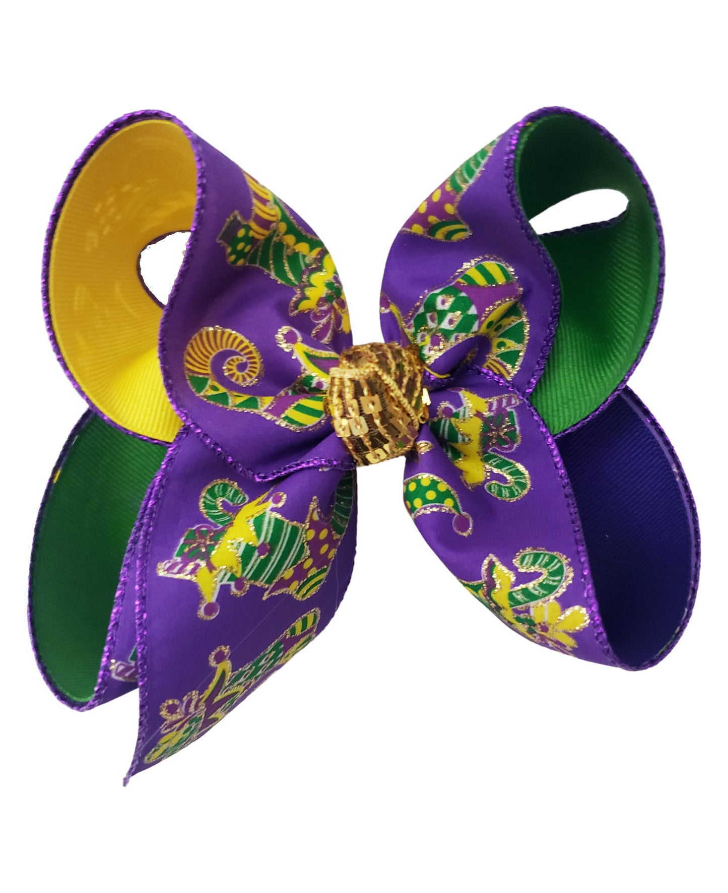 Mardi Gras Hair Bow