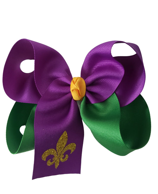 Mardi Gras mULTI Hair Bow