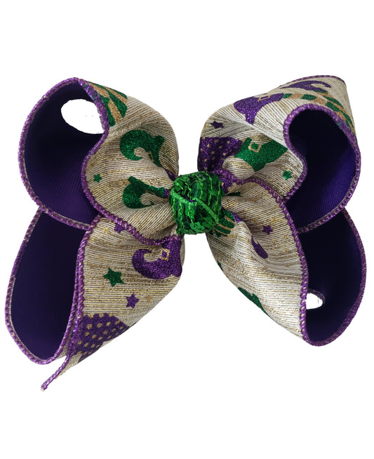 Mardi Gras Hair Bow