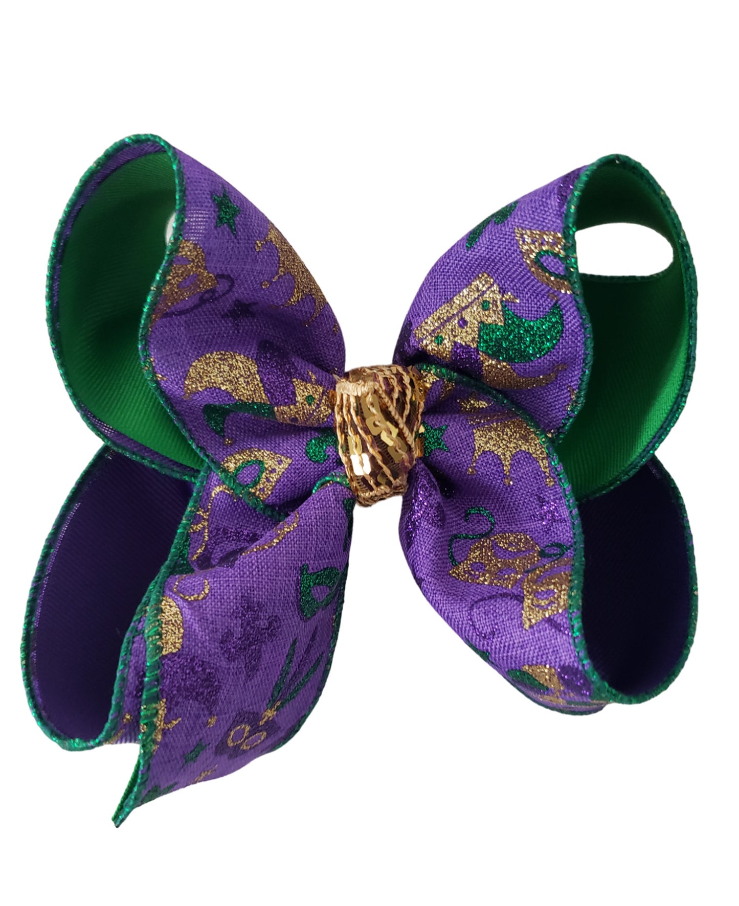 Mardi Gras Hair Bow