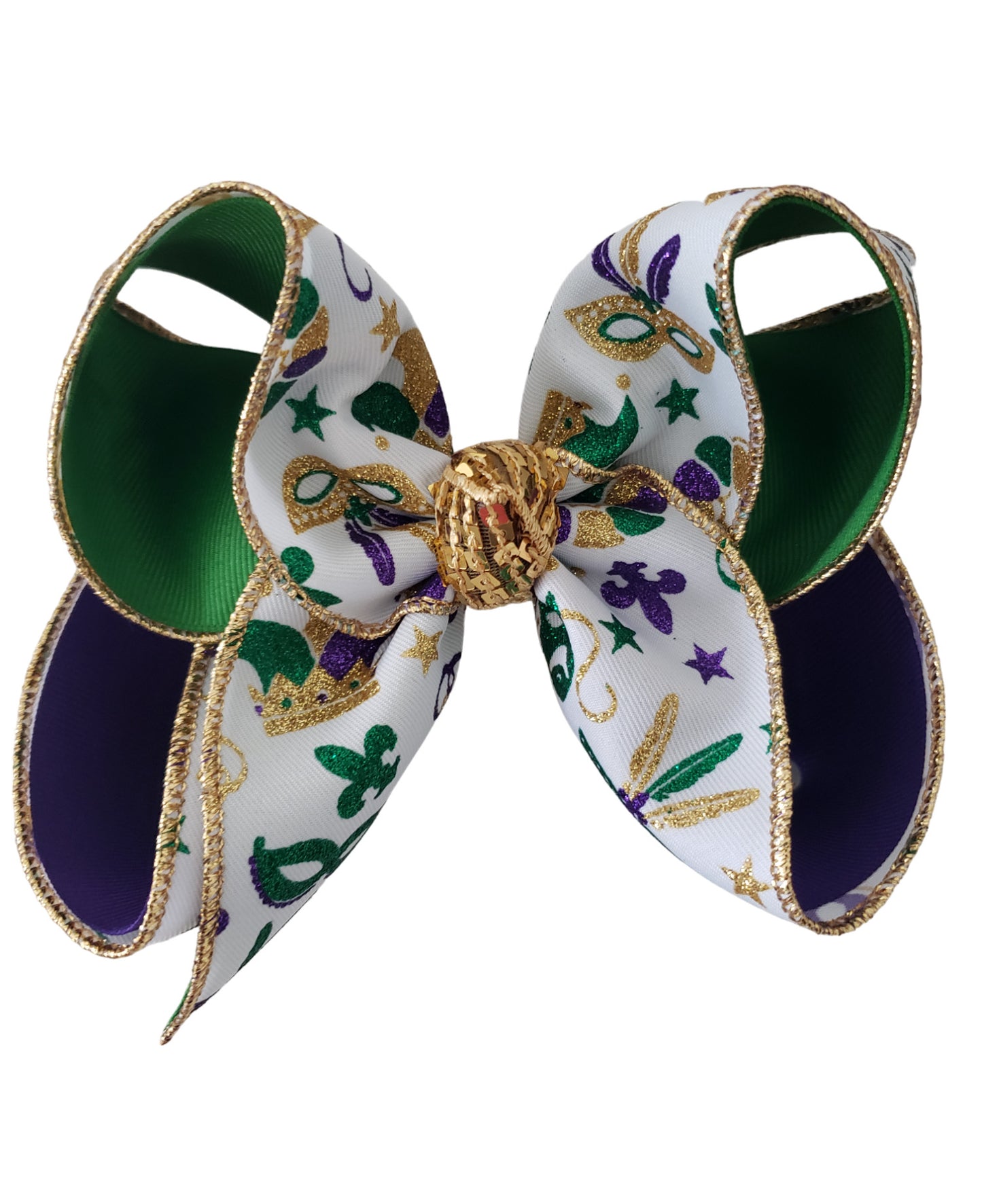 Mardi Gras Hair Bow