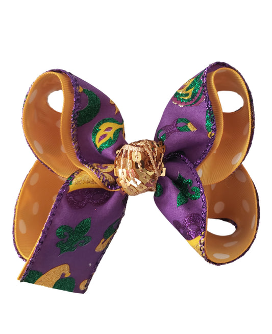 Mardi Gras Hair Bow