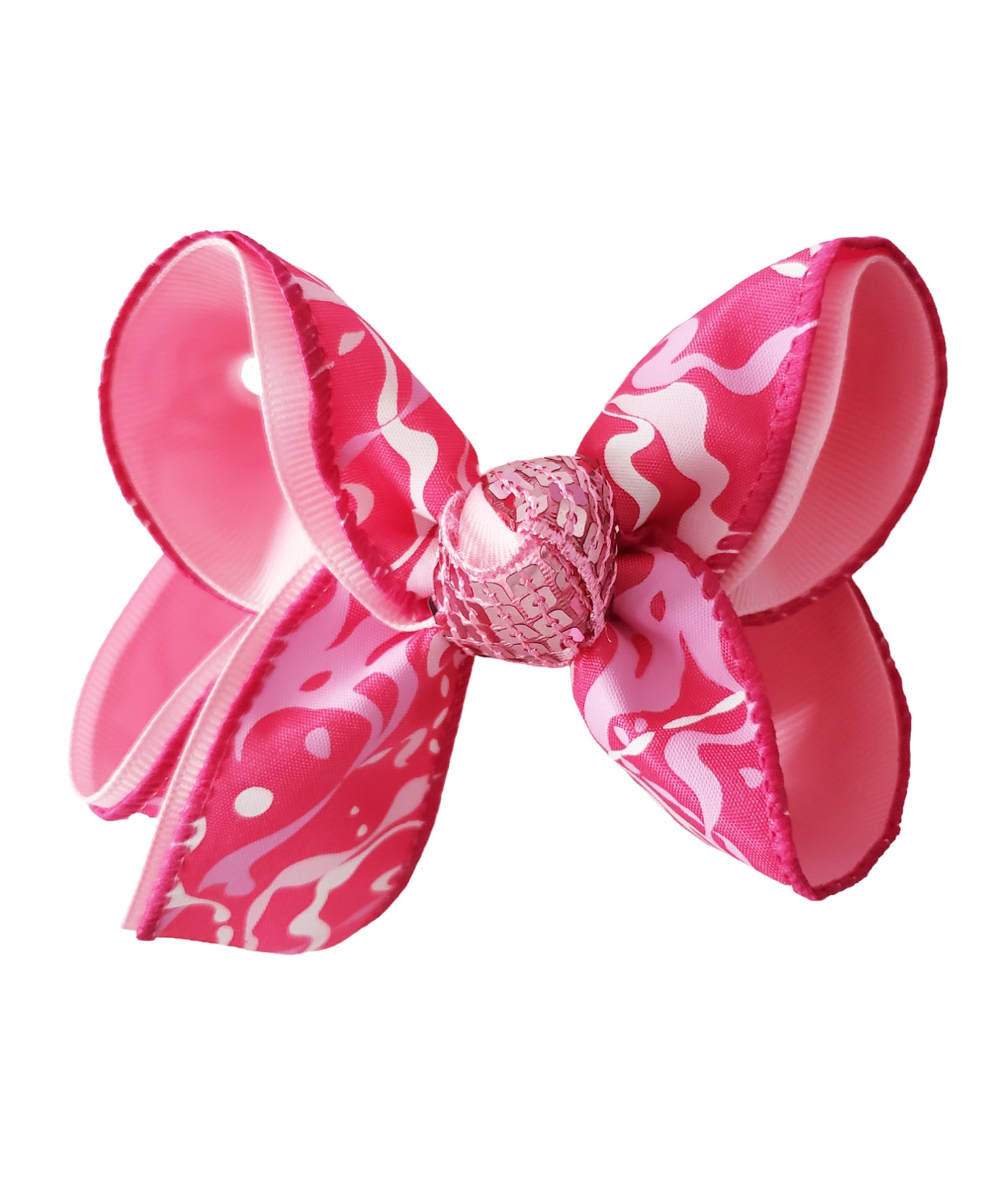 Pink Paint Splash Hair Bow