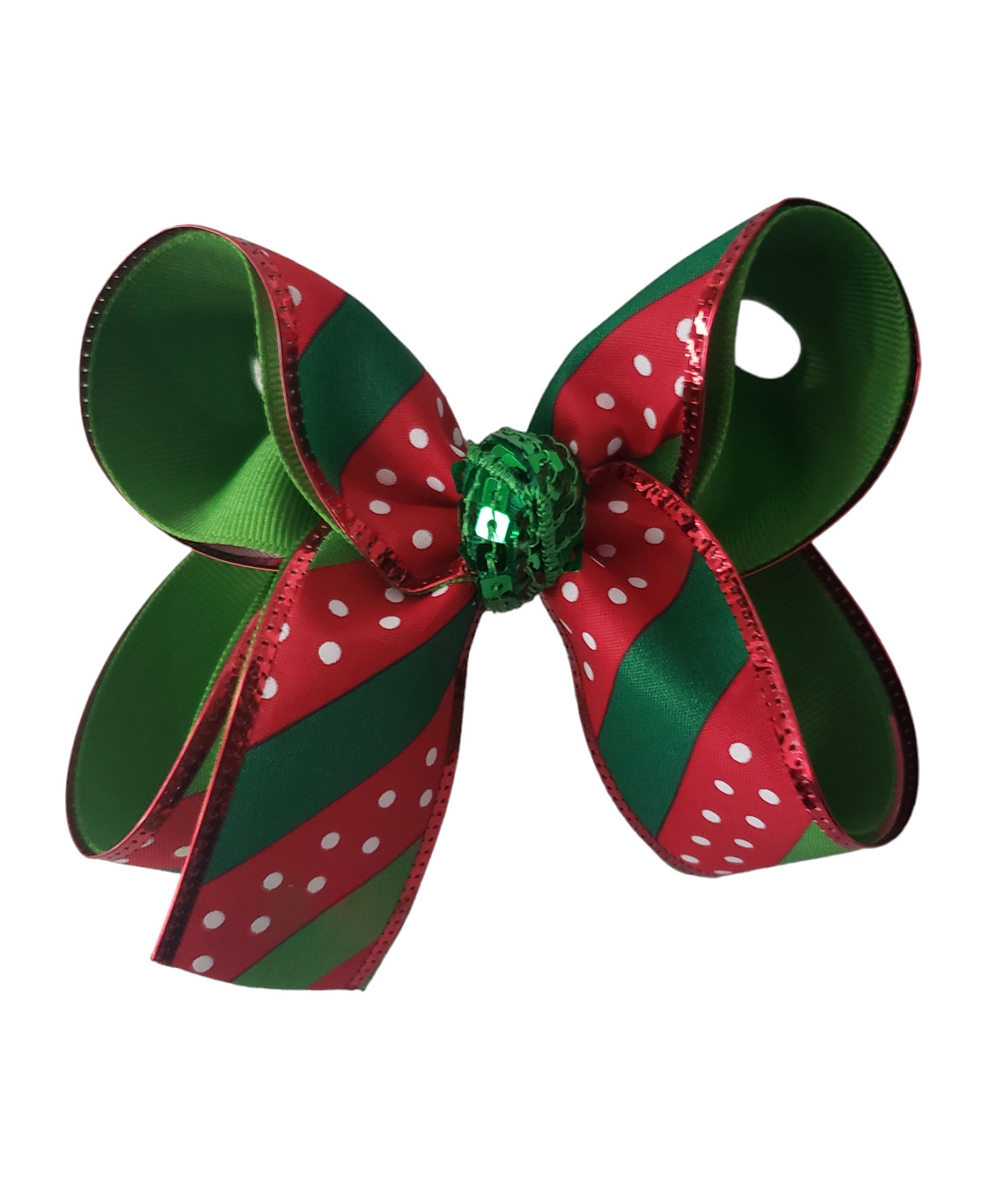 Stripe Christmas Hair Bow