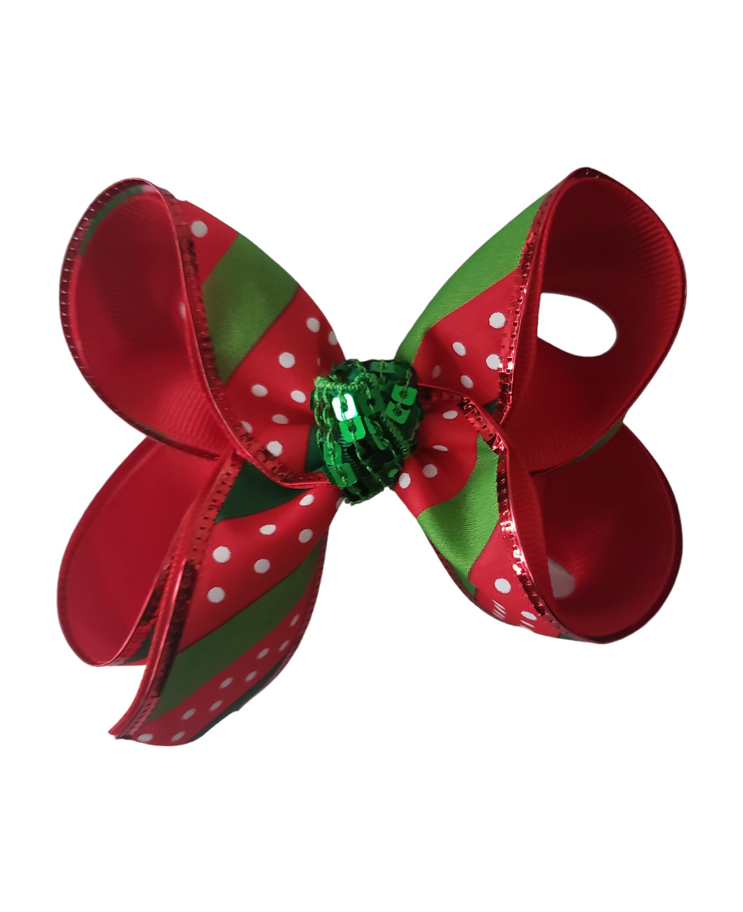 Stripe Christmas Hair Bow