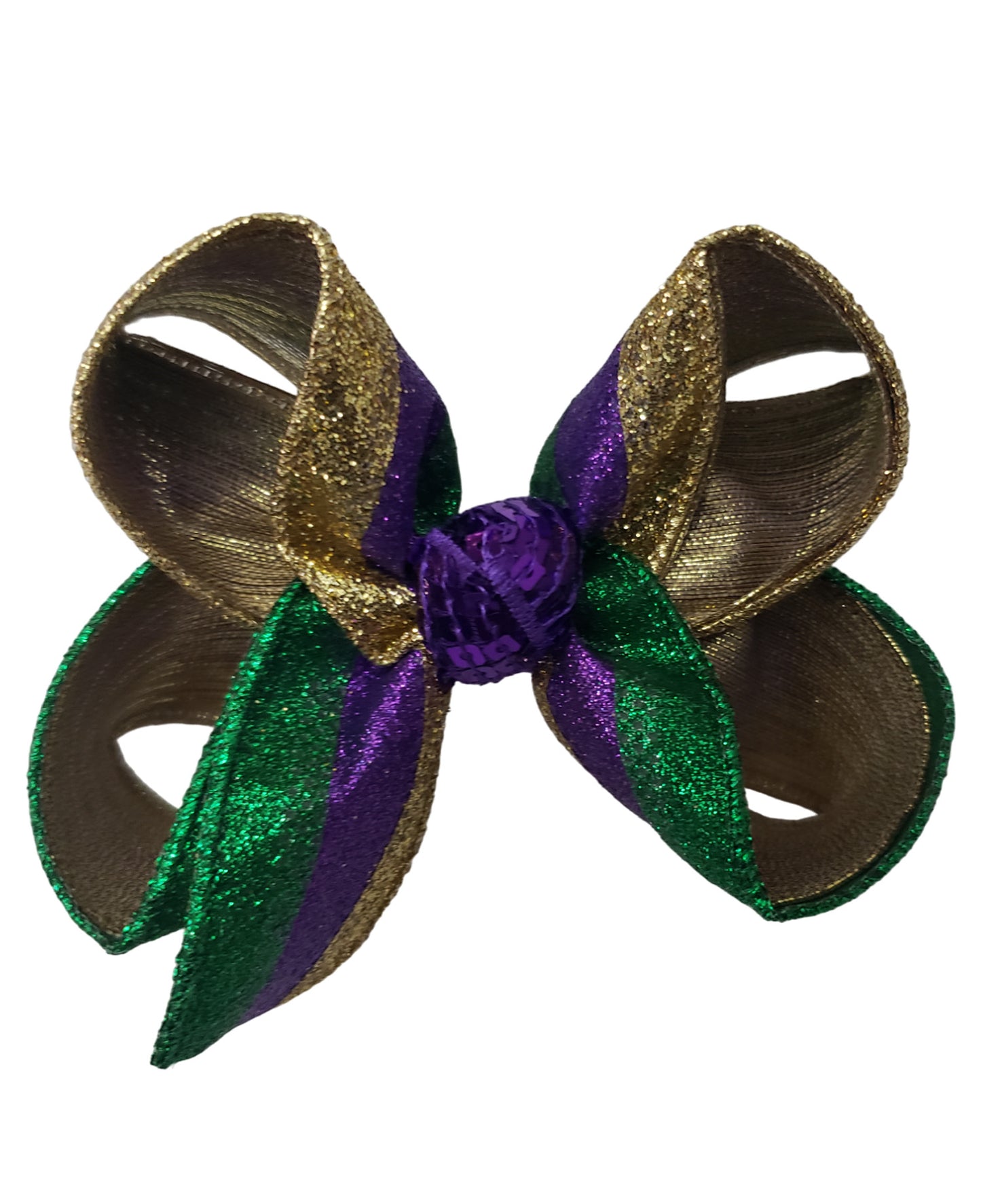 Mardi Gras Stripe Hair Bow