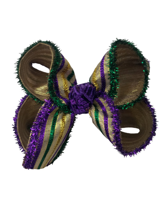 Mardi Gras Stripe Hair Bow