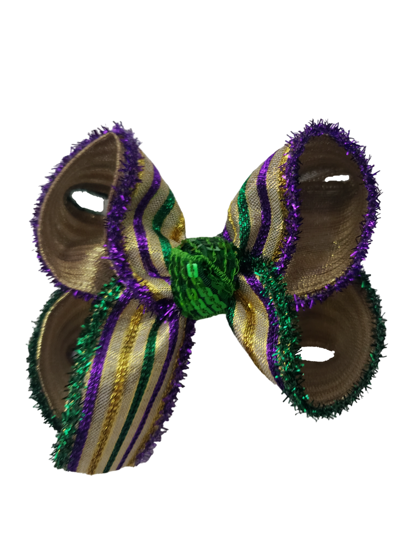 Mardi Gras Stripe Hair Bow