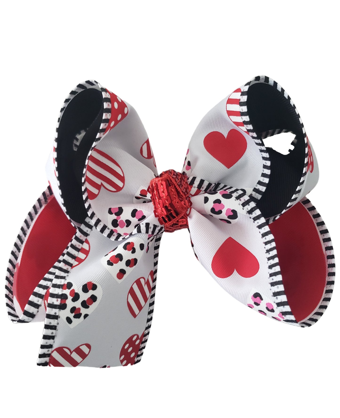 Valentine Hearts Hair Bow