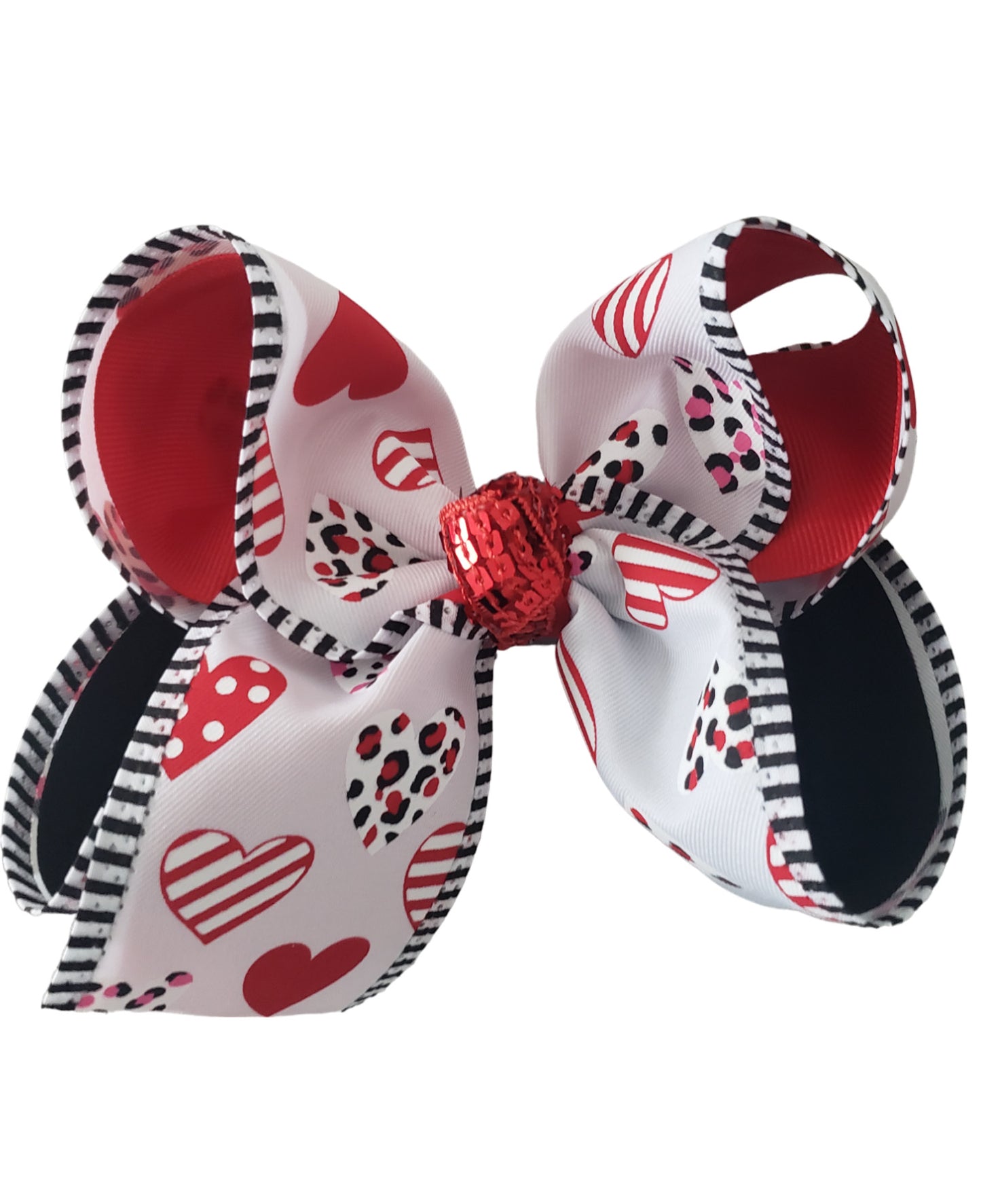 Valentine Hearts Hair Bow